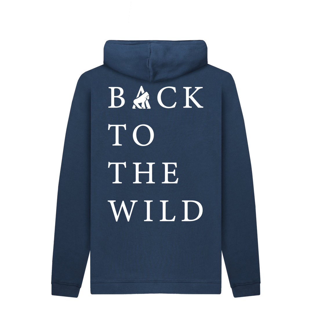 Navy Printed Hoody Back