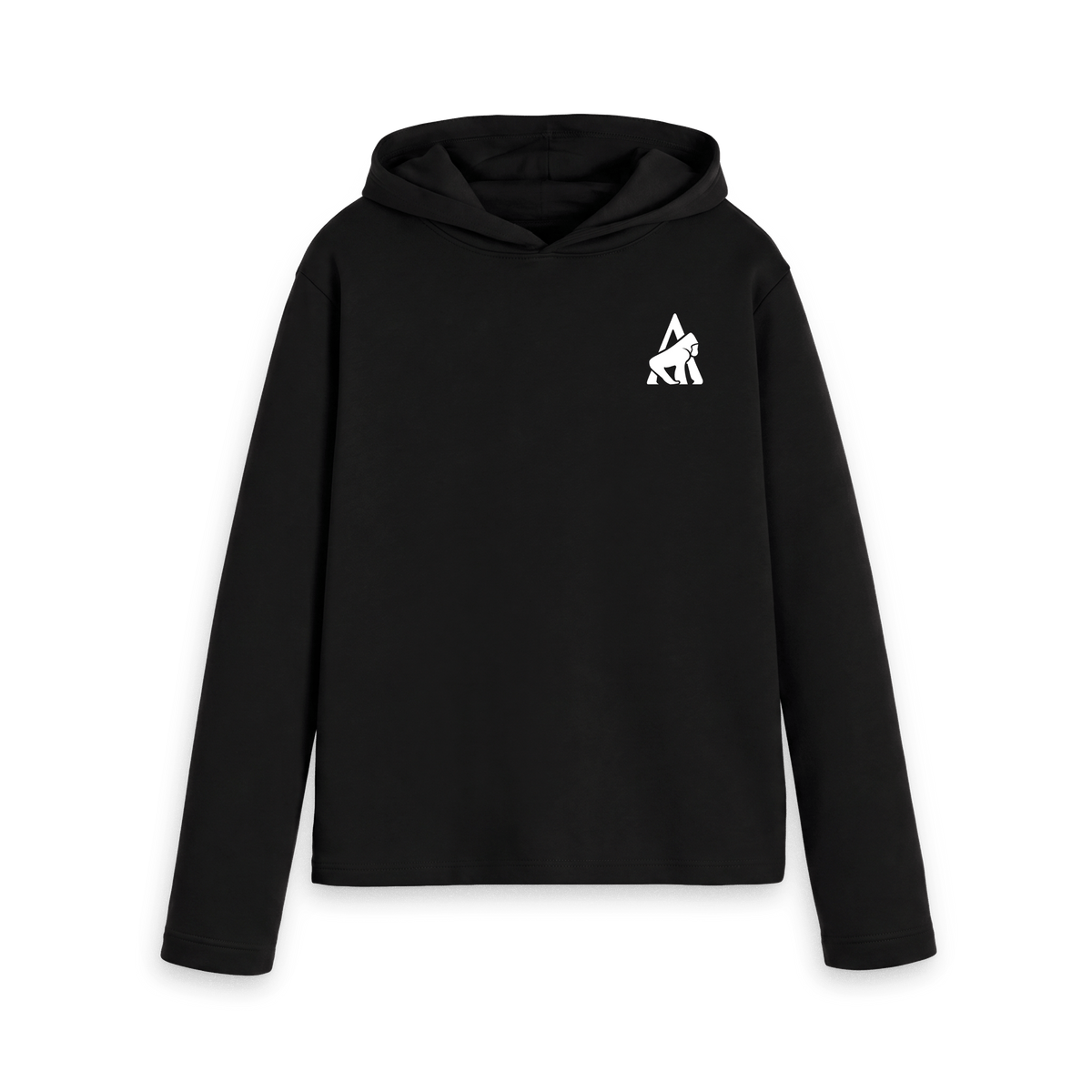 Black Printed Hoody Front