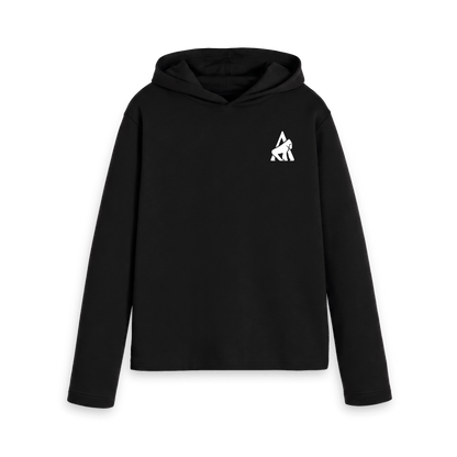 Black Printed Hoody Front