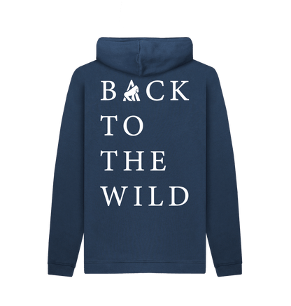 Navy Printed Hoody Back
