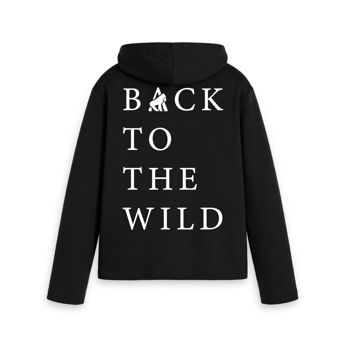 Black Printed Hoody Back