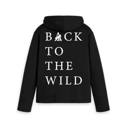 Black Printed Hoody Back