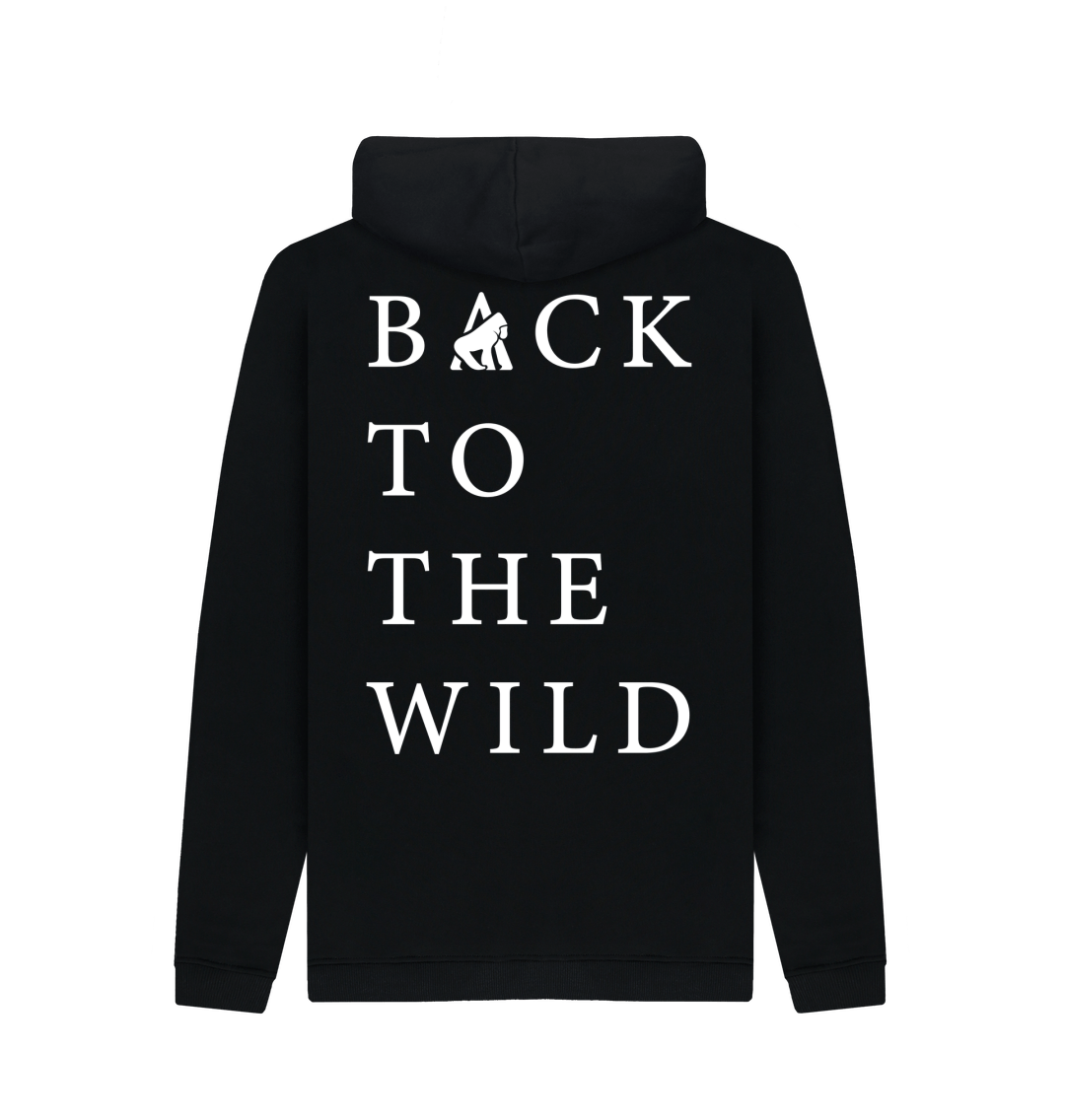 Black Printed Hoody Back