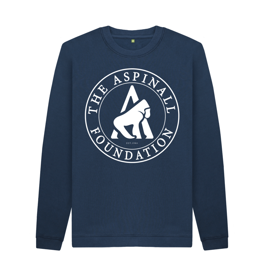 Navy Blue Printed Sweater Front