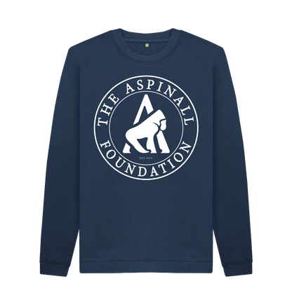 Navy Blue Printed Sweater Front